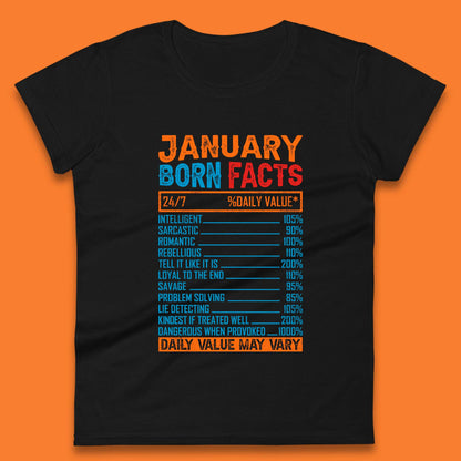 January Born Facts Womens T-Shirt