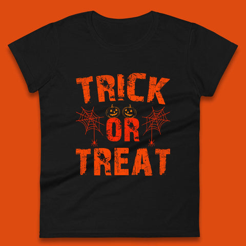Trick Or Treat Happy Halloween Horror Scary Spooky Season Vibes Womens Tee Top
