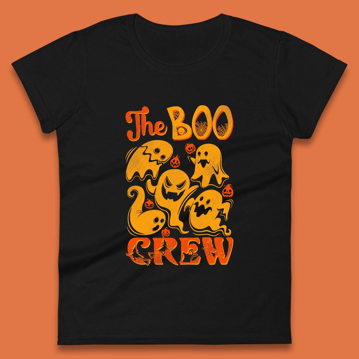 The Boo Crew Halloween Horror Scary Boo Ghost Squad Spooky Vibes Womens Tee Top