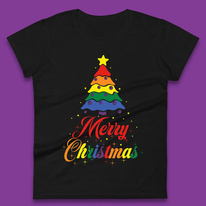 Pride Christmas Tree Ladies T-Shirt