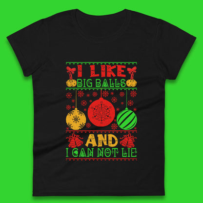 funny balls christmas womens t shirt