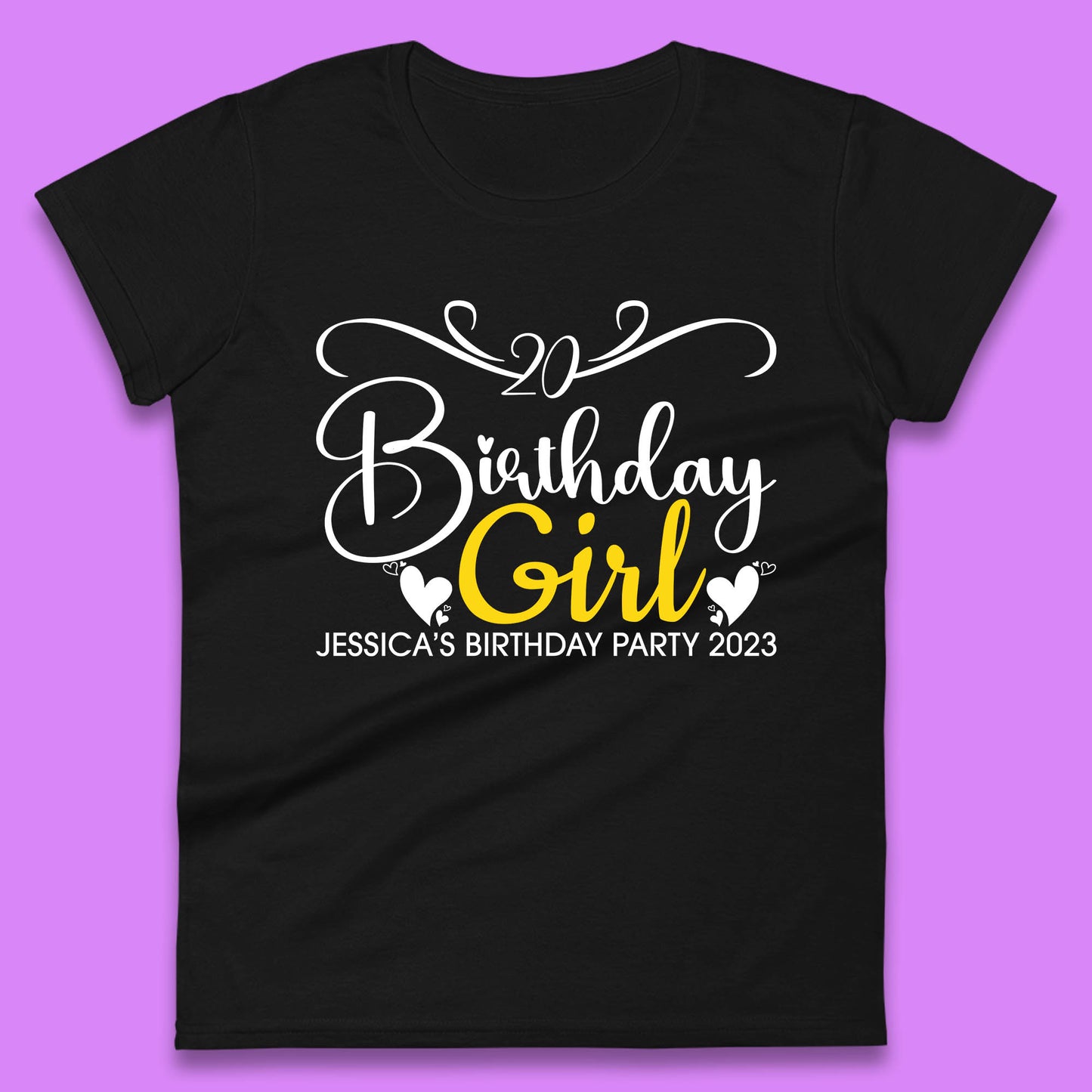 Personalised Birthday Girl Your Name And Birthday Year Funny Birthday Party Womens Tee Top