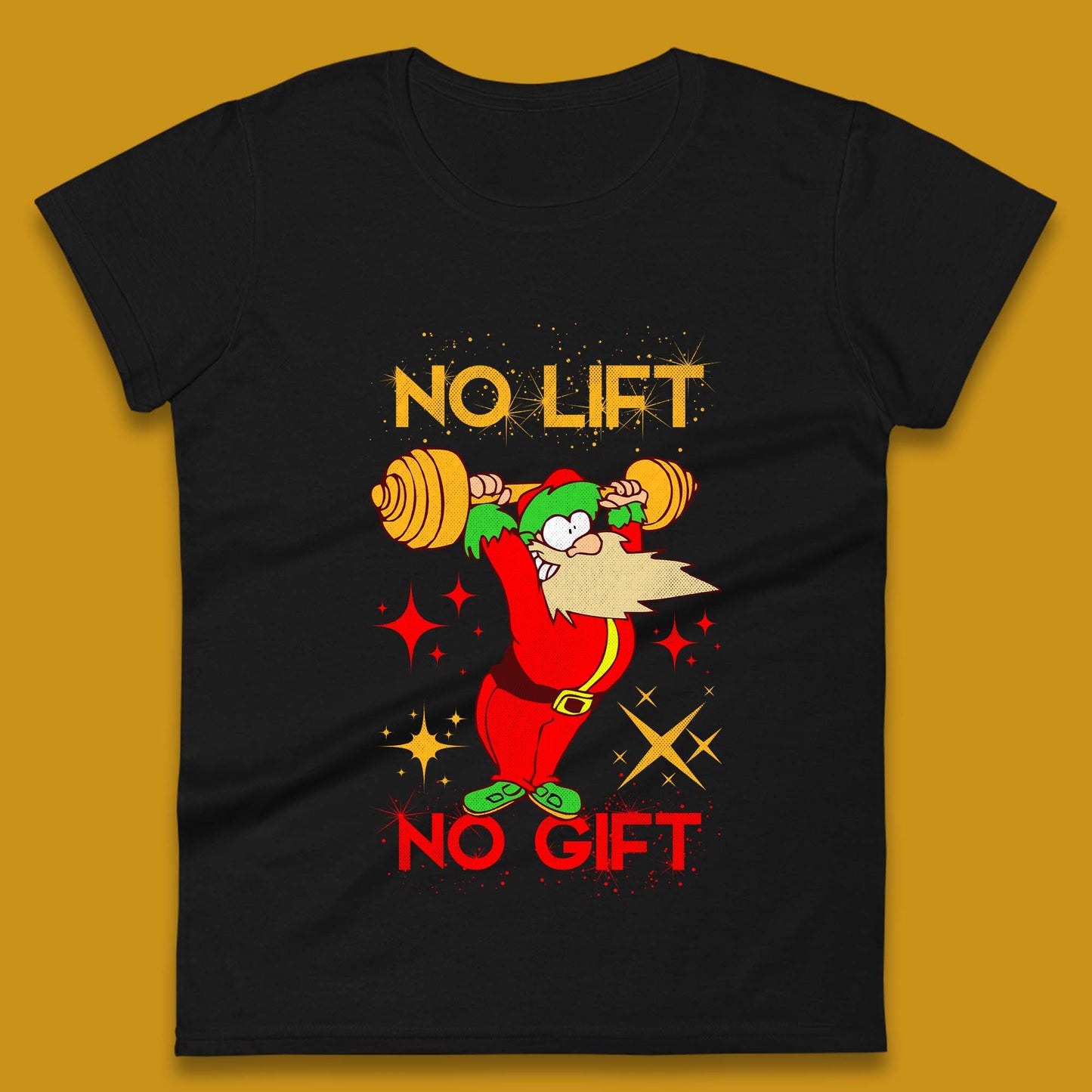 santa workout christmas womens t shirt