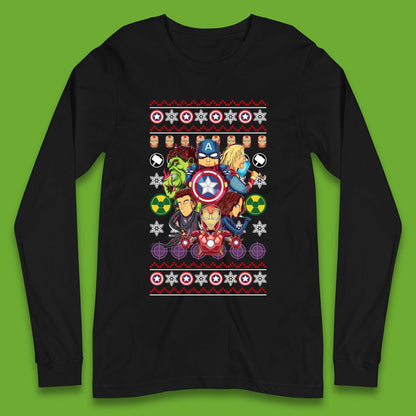 Christmas Avengers Superheroes Long Sleeve T-Shirt