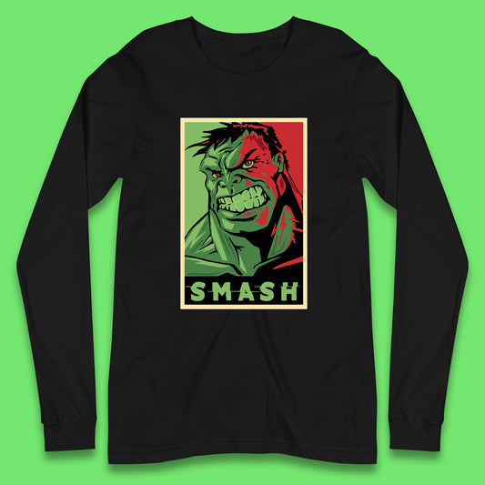 Marvels Avengers The Incredible Hulk Angry Face Smash Hulk Giant Man Hulk Superhero Movie Character Long Sleeve T Shirt