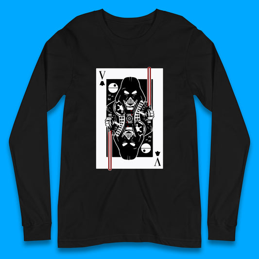 Star Wars Fictional Character Darth Vader Playing Card Vader King Card Sci-fi Action Adventure Movie 46th Anniversary Long Sleeve T Shirt