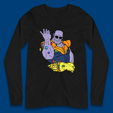 Thanos Infinity Stones Bae Avengers Infinity War Salt Bae Thanos Spoof Marvel Comics Infinity Gauntlet Long Sleeve T Shirt