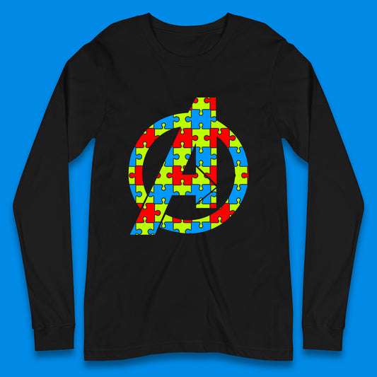 Marvel Avengers Autism Avenger Logo Autism Awareness Day Superhero Autism Is Your Super Power  Long Sleeve T Shirt