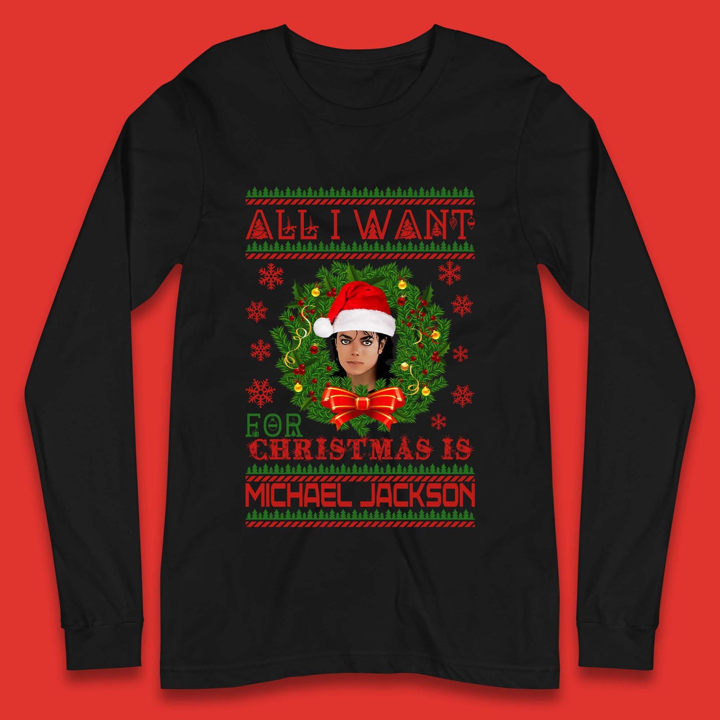 Michael Jackson Christmas Long Sleeve T-Shirt