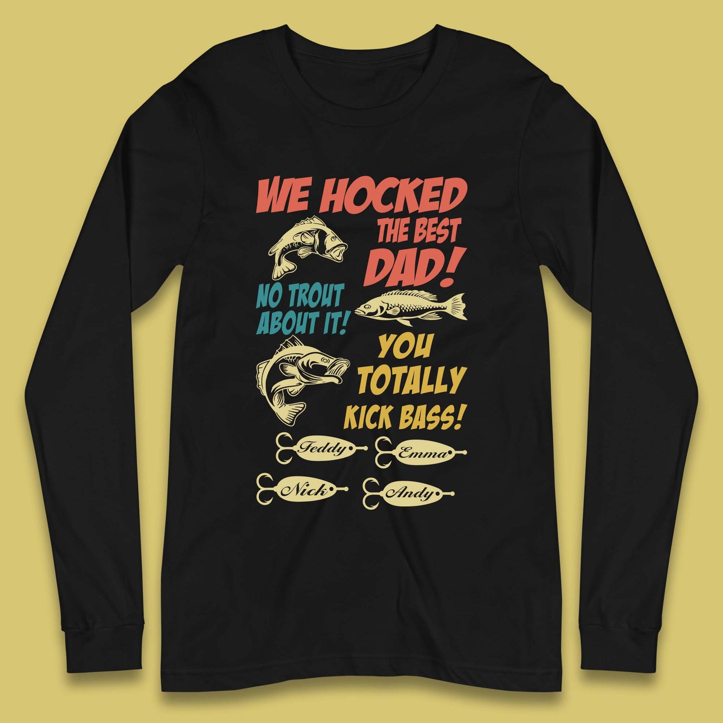 Personalised We Hocked The Best Dad Long Sleeve T-Shirt