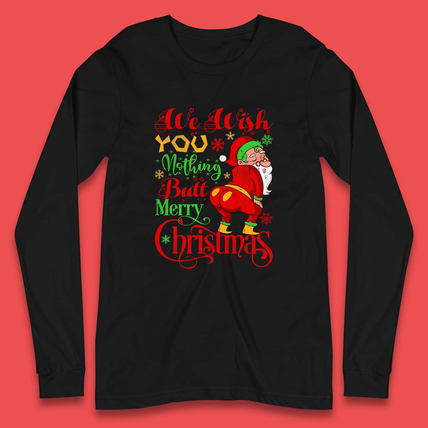 naughty santa christmas long sleeve t shirt