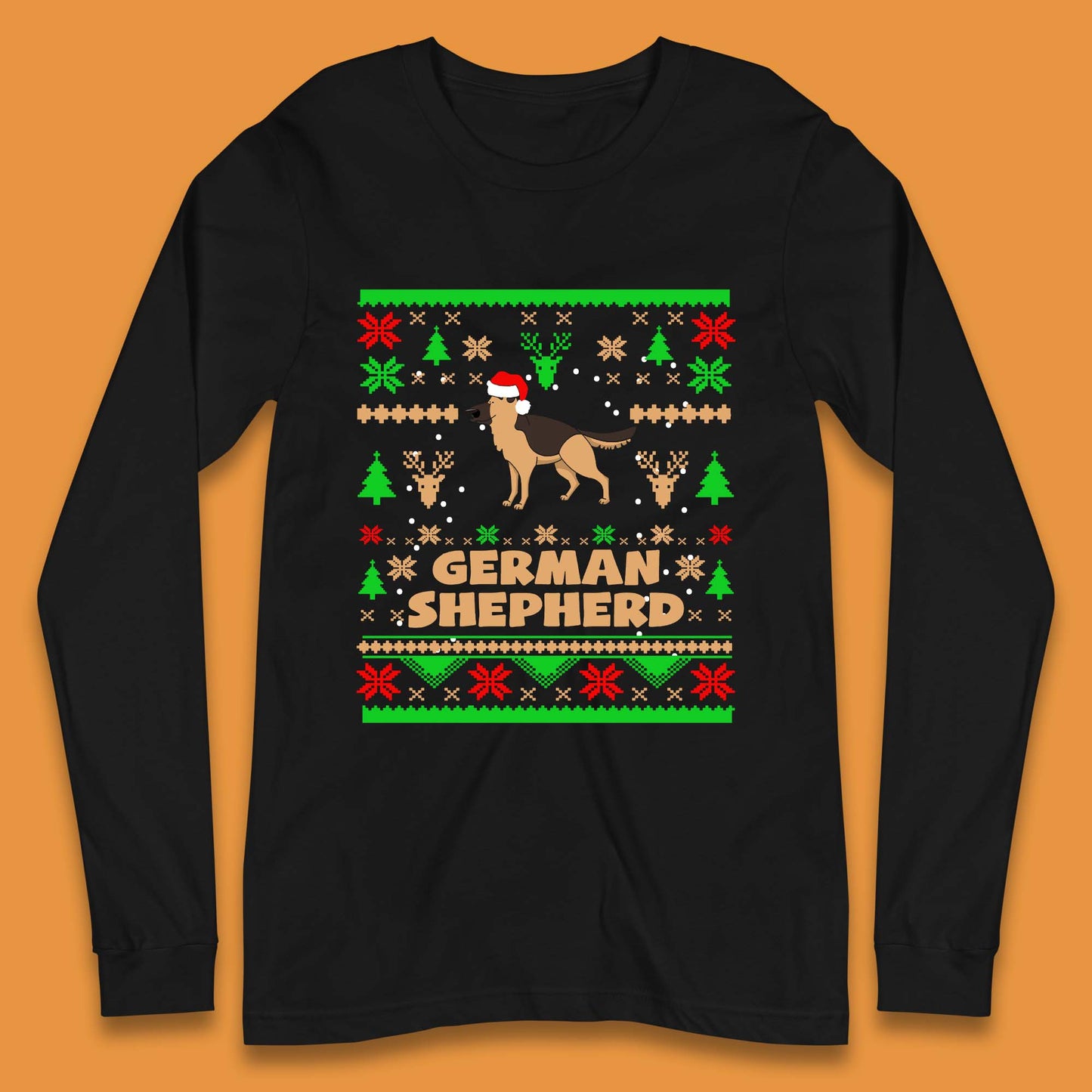 German Shepherd Dog Christmas Long Sleeve T-Shirt