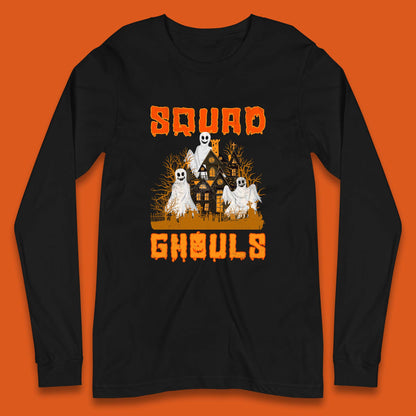 Squad Ghouls Halloween Boo Ghost Horror Scary Haunted House Long Sleeve T Shirt