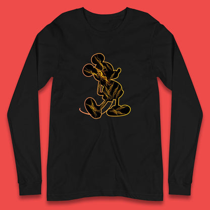 Disney Classic Mickey Mouse Pose Disney Retro Cartoon Character Disneyland Holiday Vacation Long Sleeve T Shirt