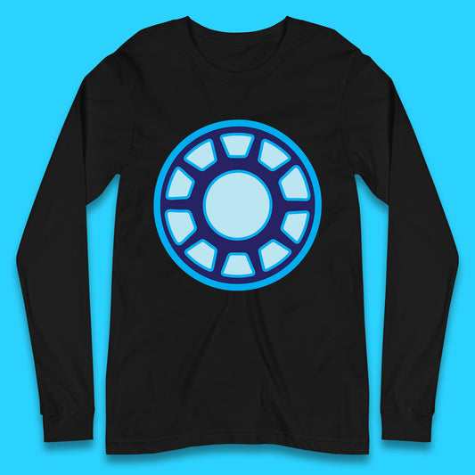 Iron Man Logo Superhero Iron Man ARC Reactor Hook Loop Tactics Morale Tony Stark Avengers Movie Long Sleeve T Shirt