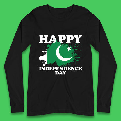 Happy Independence Day Pakistan 14th August Patriotic Pakistani Flag Long Sleeve T Shirt