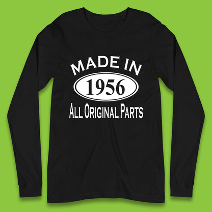 Made In 1956 All Original Parts Vintage Retro 67th Birthday Funny 67 Years Old Birthday Gift Long Sleeve T Shirt