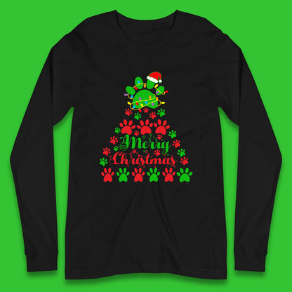 merry christmas paws tree long sleeve t shirt