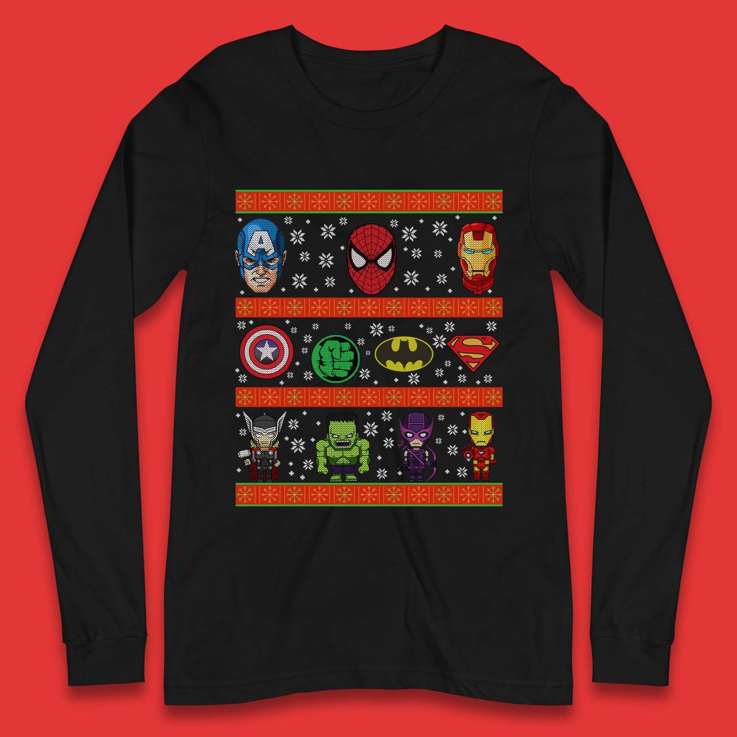 Avengers Superhero Christmas Long Sleeve T-Shirt