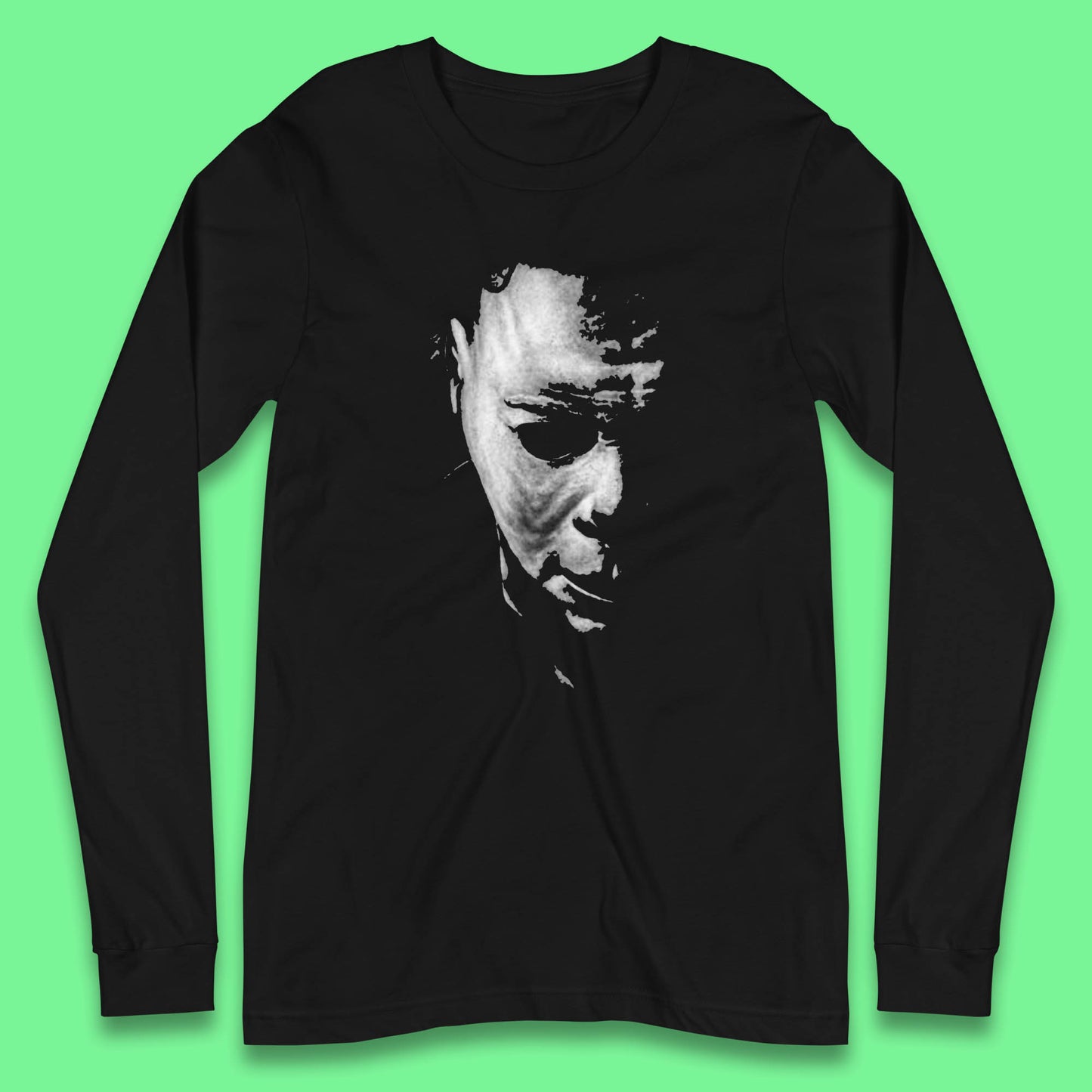 Michael Myers Face Halloween Horror Movie Character Long Sleeve T Shirt