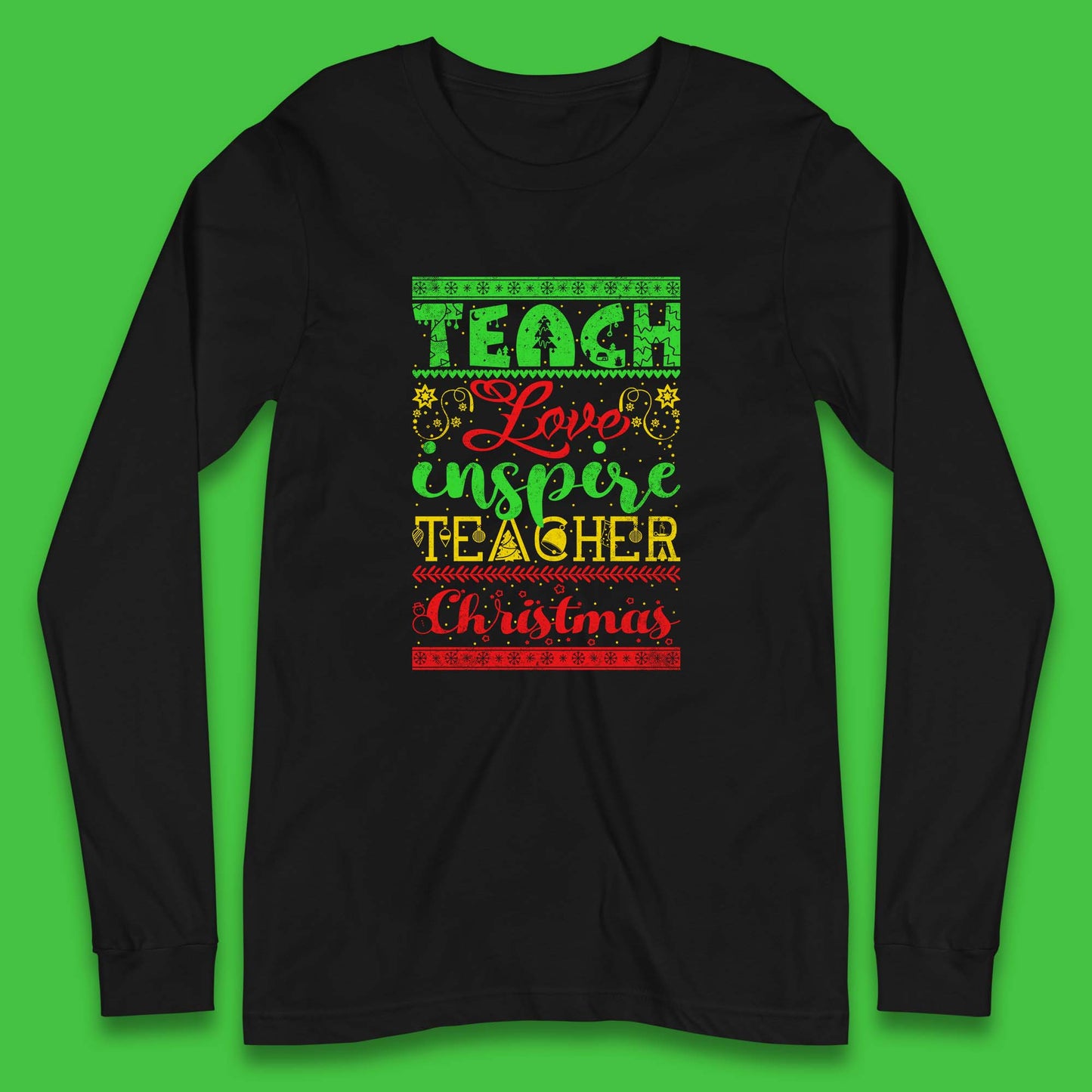 teach love inspire teacher christmas t shirt