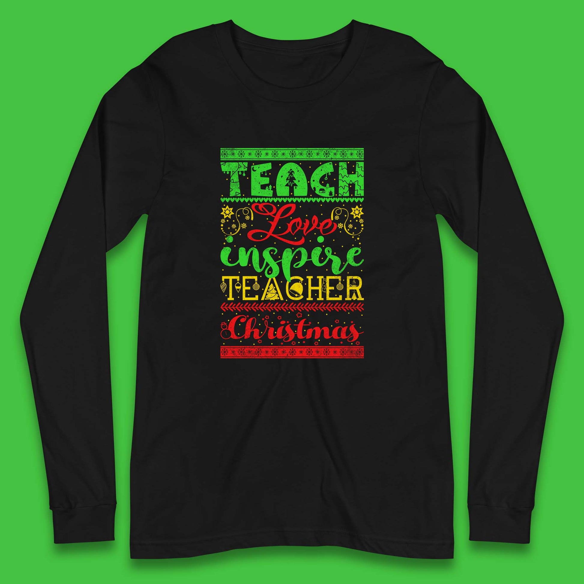 teach love inspire teacher christmas t shirt