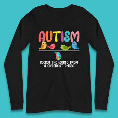 Autism Seeing The World From A Different Angel Autism Awareness Support Autism Acceptance Long Sleeve T Shirt