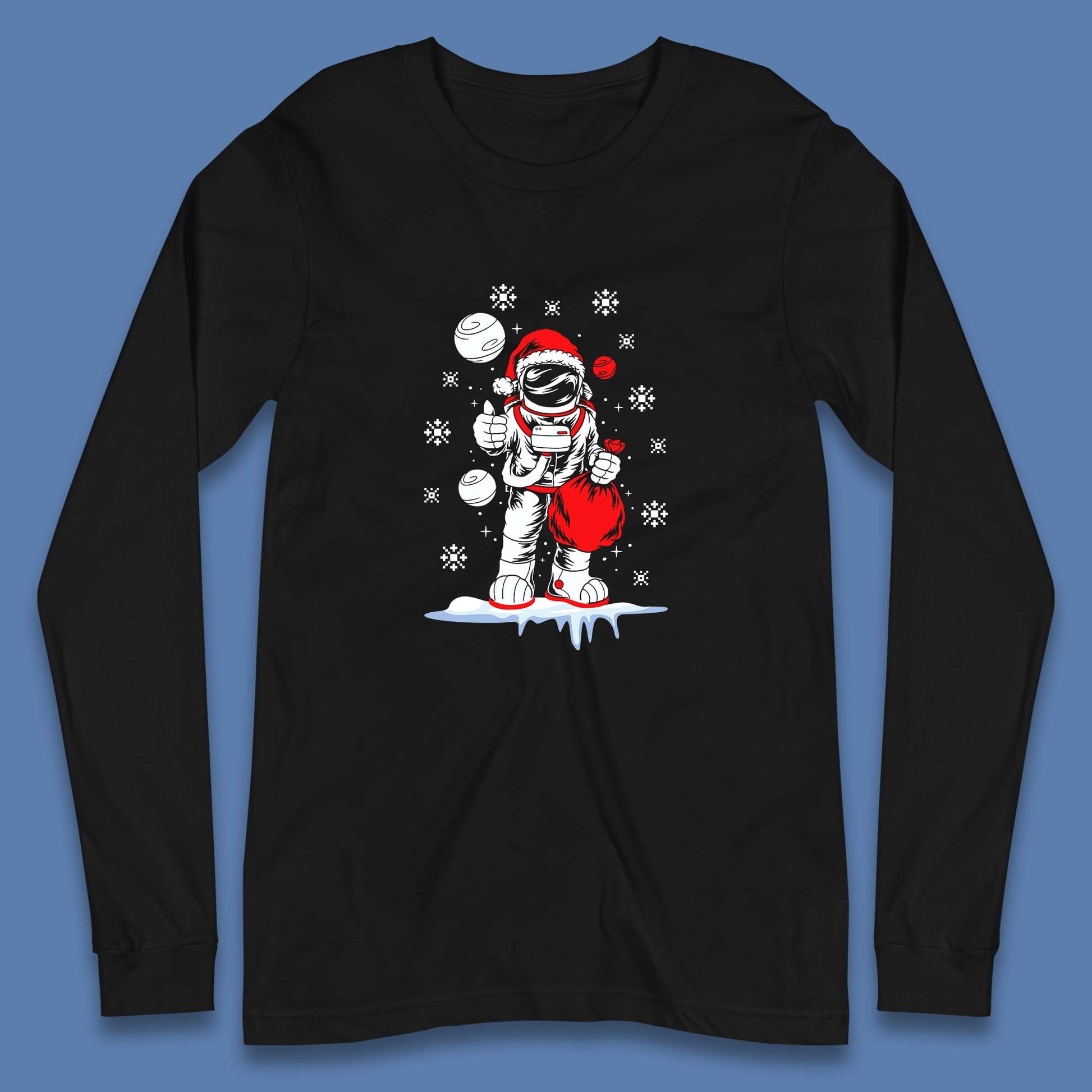 christmas astronaut santa t shirt