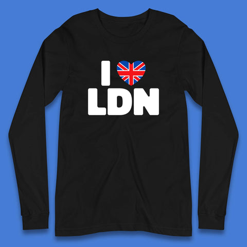 I Love LDN UK United Kingdom British England I Love London Long Sleeve T Shirt