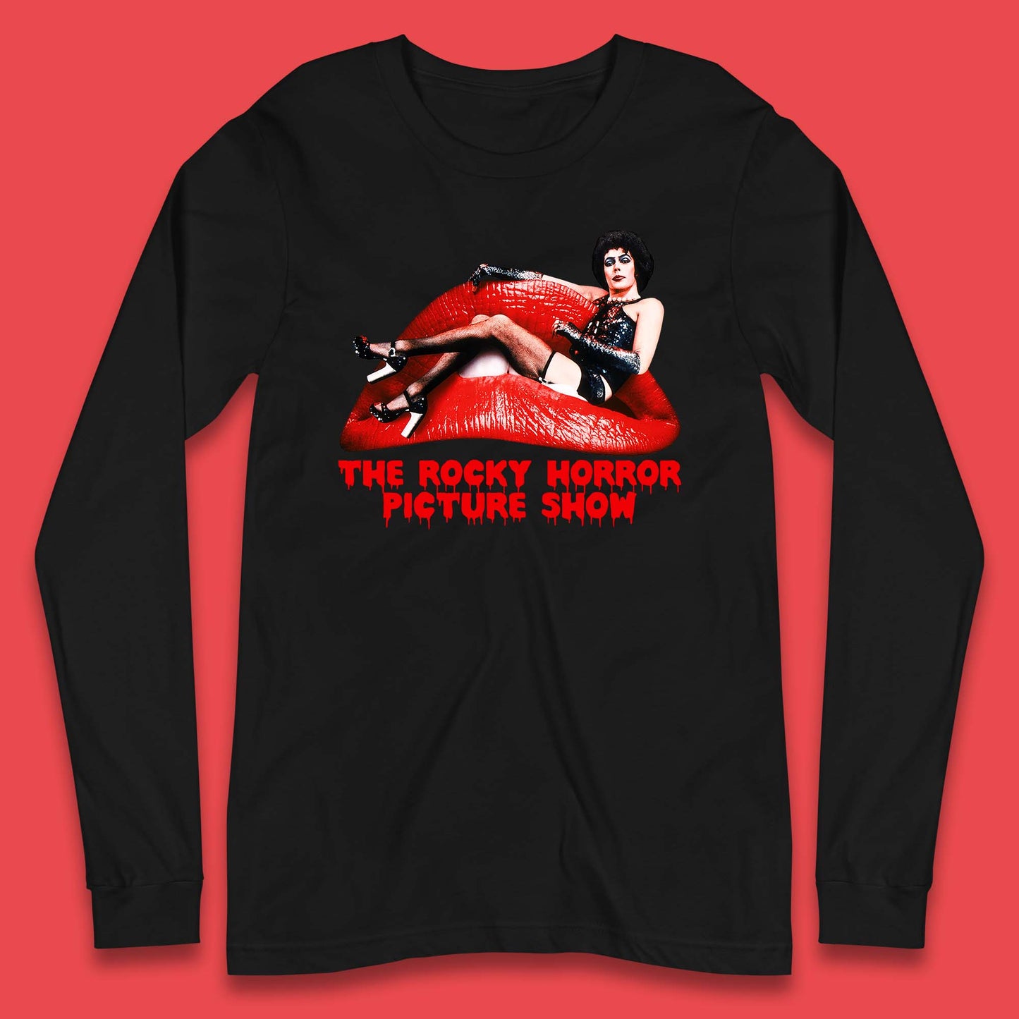 The Rocky Horror Show Halloween Horror Movie Red Lips Long Sleeve T Shirt