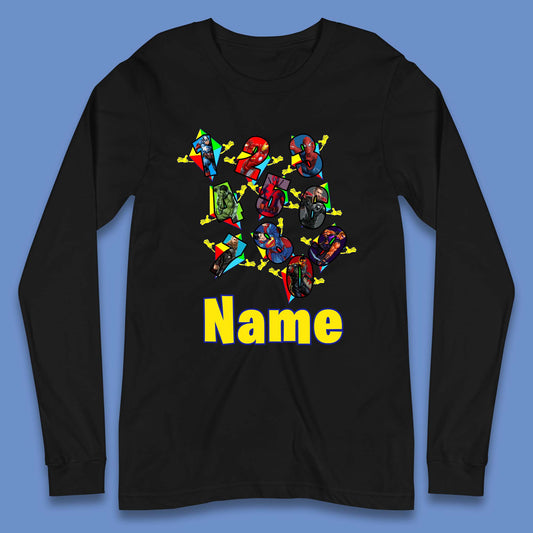 Personalised Number Day Superheroes Superheroes Long Sleeve T-Shirt