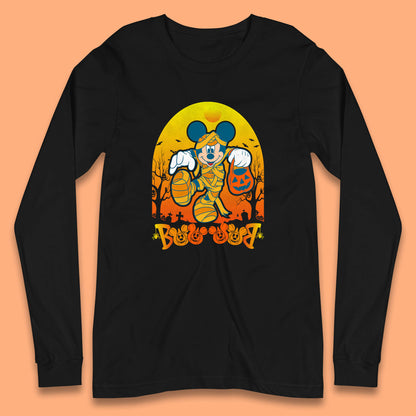 Disney Halloween Boo Mummy Mickey Mouse Horror Scary Disneyland Trip Long Sleeve T Shirt