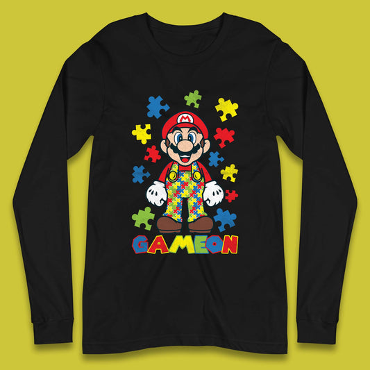 Autism Super Mario Long Sleeve T-Shirt