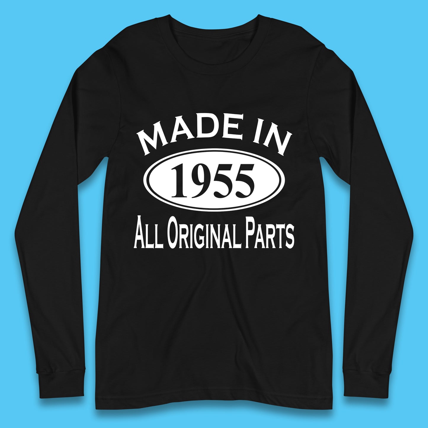 Made In 1955 All Original Parts Vintage Retro 68th Birthday Funny 68 Years Old Birthday Gift Long Sleeve T Shirt