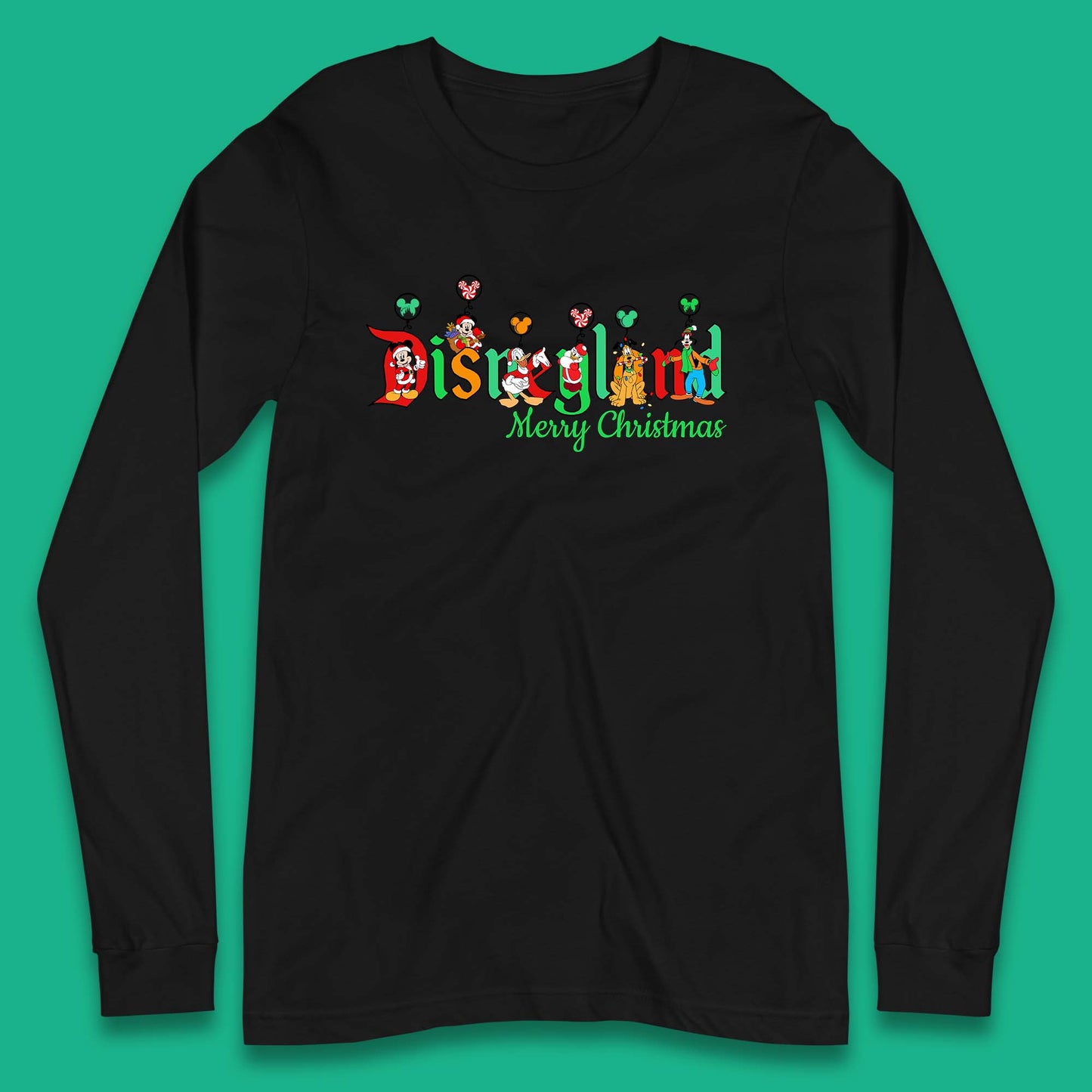 disneyland merry christmas disney mickey and friends long sleeve t shirt