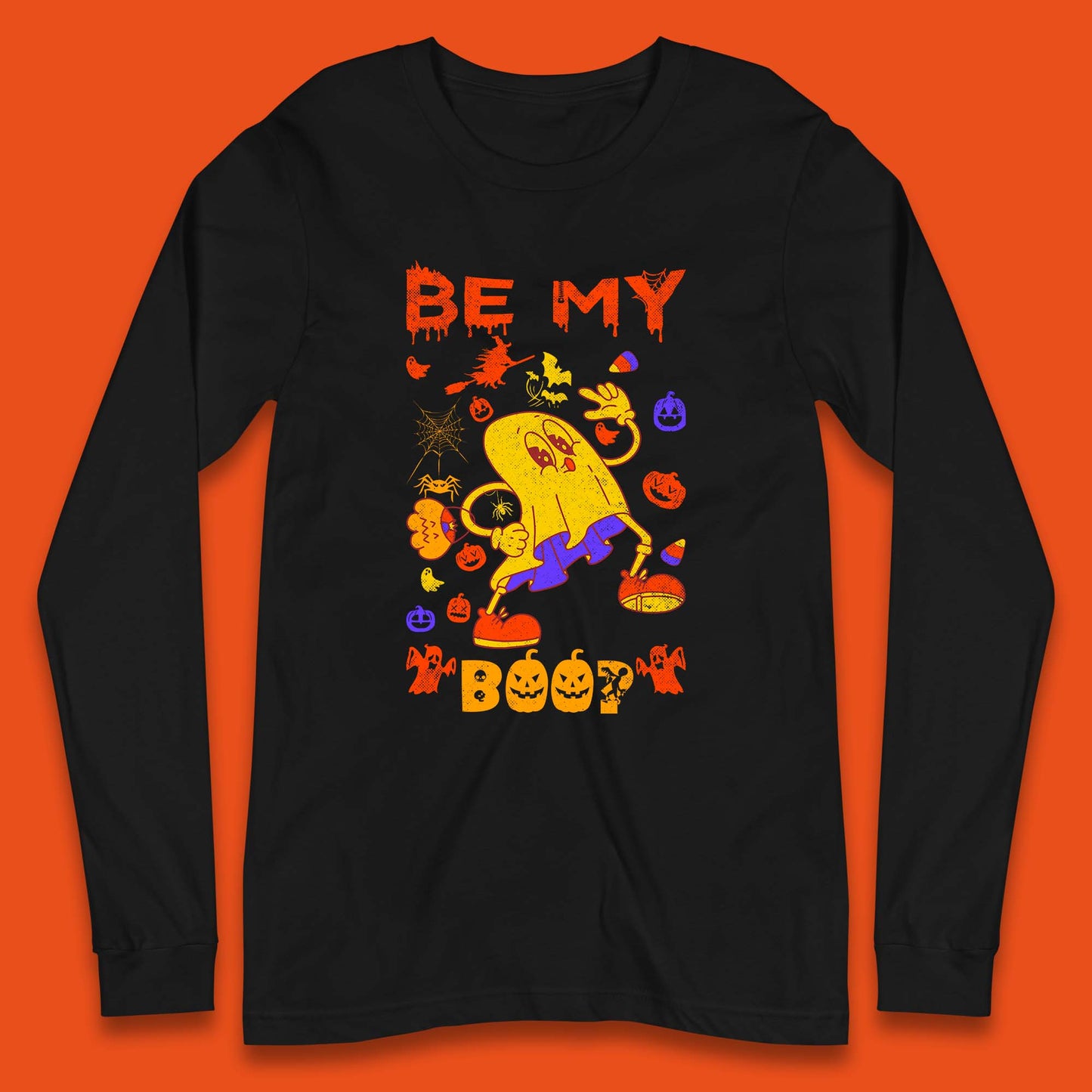 Bee My Boo Happy Halloween Boo Ghost Matching Costume Horror Scary Long Sleeve T Shirt