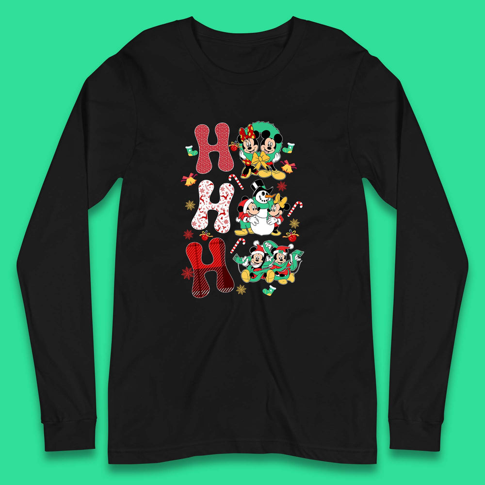 Vintage Disney Christmas Ho Ho Ho Mickey Mouse Minnie Mouse And Friends  Xmas Disney Trip Long Sleeve T Shirt