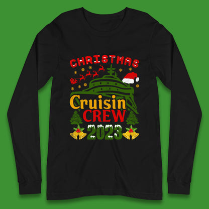 Christmas Cruisin Crew 2023 Xmas Cruise Vacation Cruising Squad Long Sleeve T Shirt