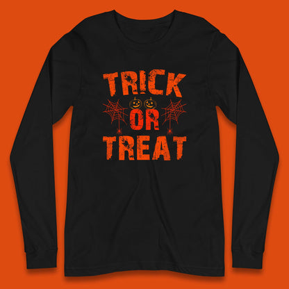 Trick Or Treat Happy Halloween Horror Scary Spooky Season Vibes Long Sleeve T Shirt