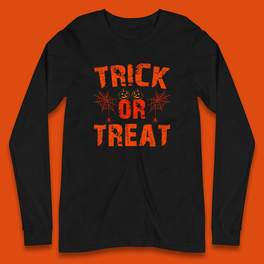 Trick Or Treat Happy Halloween Horror Scary Spooky Season Vibes Long Sleeve T Shirt