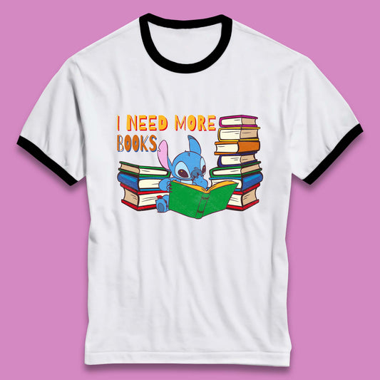 Stitch Reading A Book Ringer T-Shirt