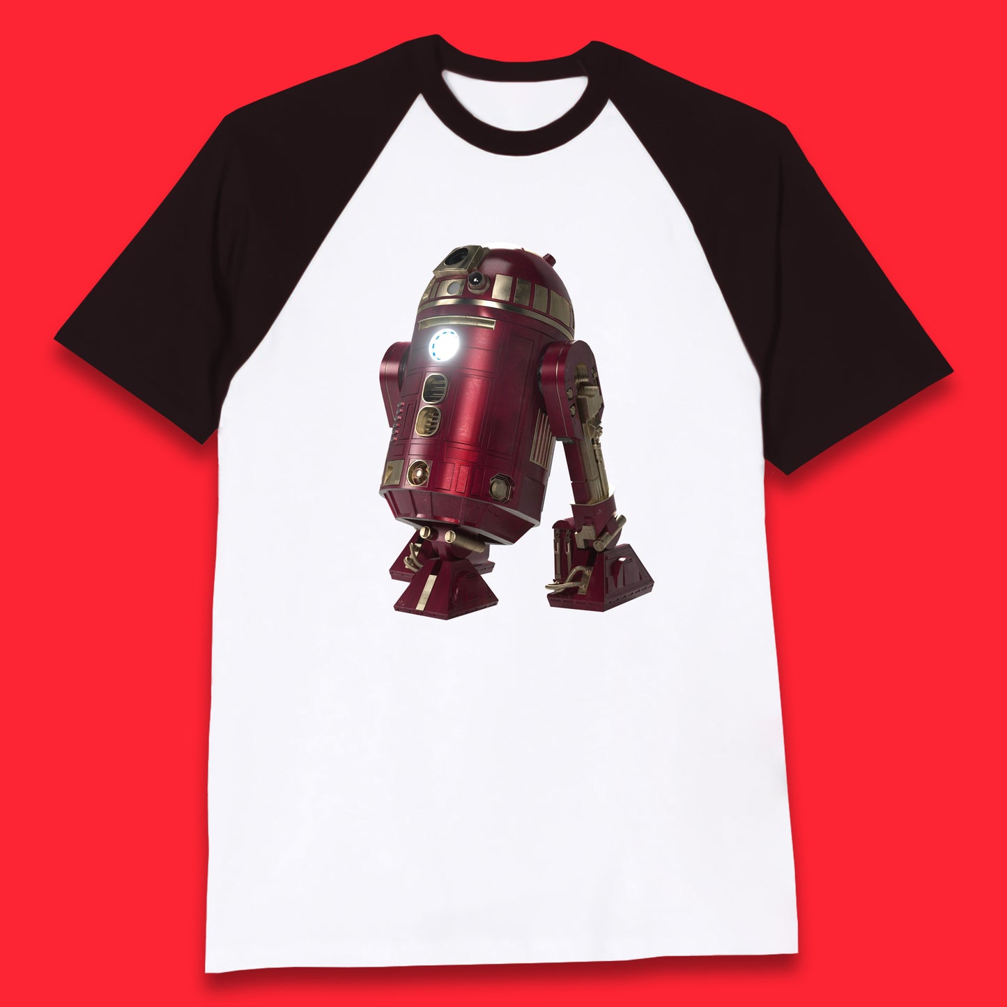 The Iron Man Spoof R2-D2 The Clone Wars Galaxy's Edge Trip R2D2 Ready To Rock Star Wars 46th Anniversary Baseball T Shirt