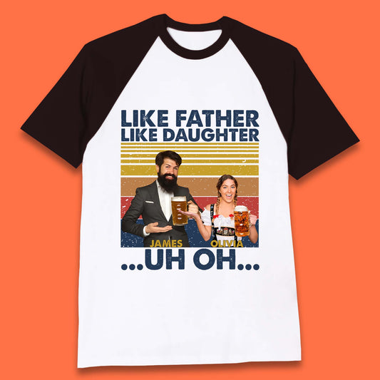 Personalised Like Father Like Daughter Baseball T-Shirt