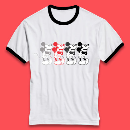 Disney Mickey Mouse Minnie Mouse Face Cartoon Character Disneyland Vacation Trip Disney World Ringer T Shirt