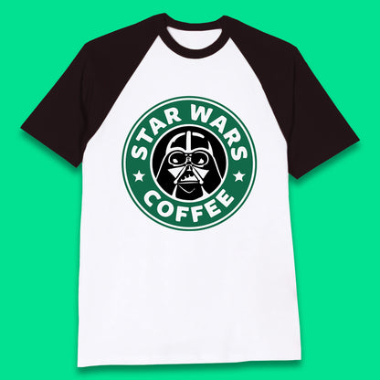 Sci-fi Action Adventure Movie Character Darth Vader Star Wars Coffee Starbucks Coffee Spoof Star Wars 46th Anniversary Baseball T Shirt