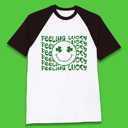 Feeling Lucky Smiley Shamrock Baseball T-Shirt