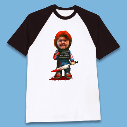 Chucky Mug Shot Russian Police Dept Hasbulla Magomedov Chucky Mini Khabib Inspired Halloween Horror Movie Good Guy Chucky Baseball T Shirt