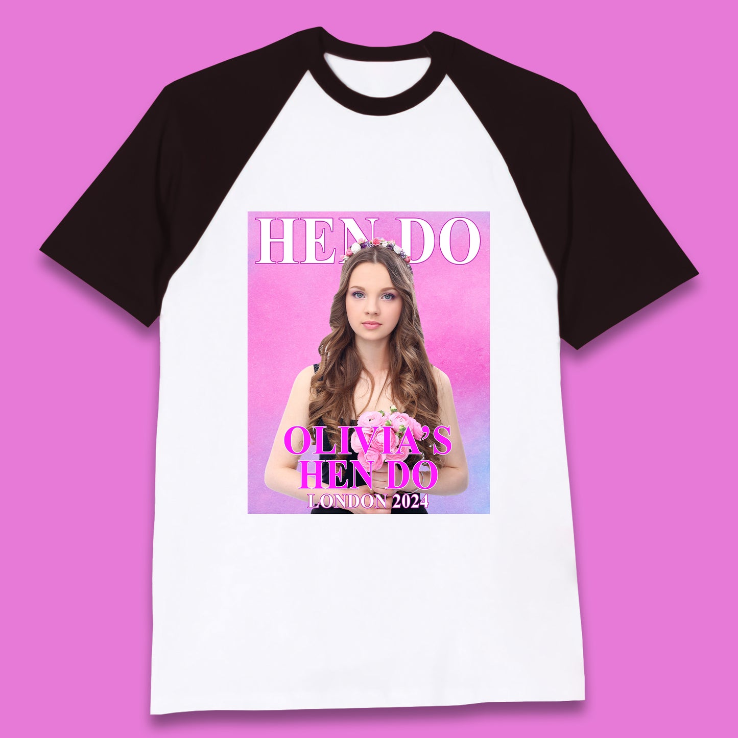 Custom Hen Party Baseball T-Shirt