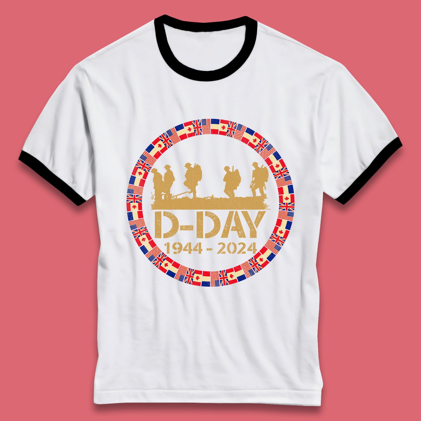 D-Day 1944-2024 Ringer T-Shirt