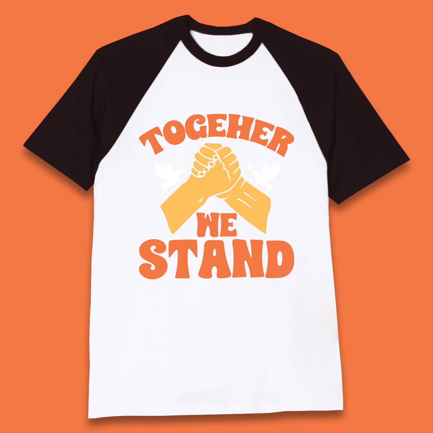 Together We Stand Handshake All Lives Matter Equality Social Justice Baseball T Shirt